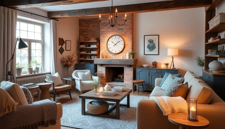 Showcasing a maison déco style living room with warm colors and inviting decor elements.