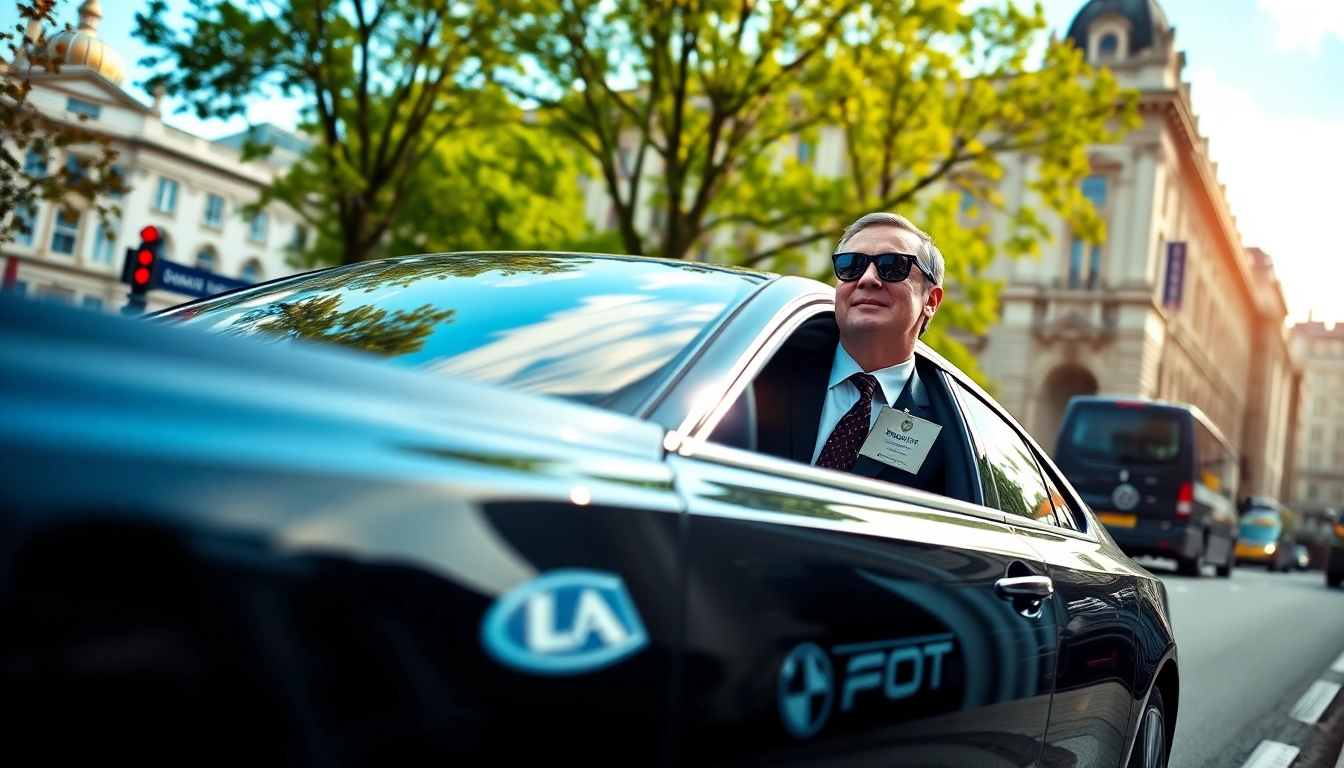 Experience a premium chauffeur service london in a luxury car amid London's iconic scenery.