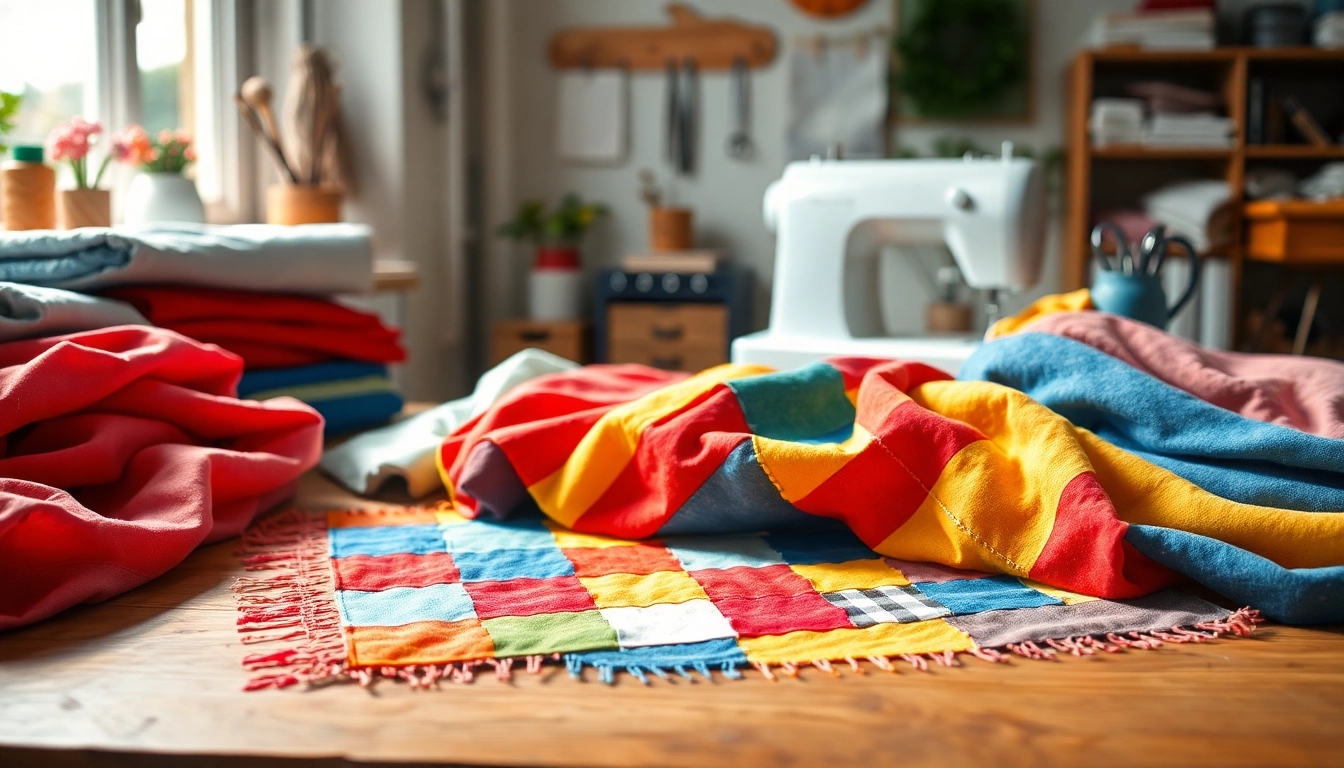 Creëer unieke modeaccessoires met stoffen van https://www.stofnodig.nl, prachtig weergegeven in een kleurrijke setting.