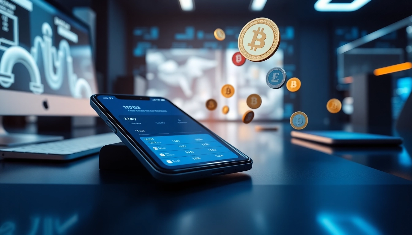 Engaging visual of guarda wallet demonstrating its secure cryptocurrency management features on a sleek smartphone.