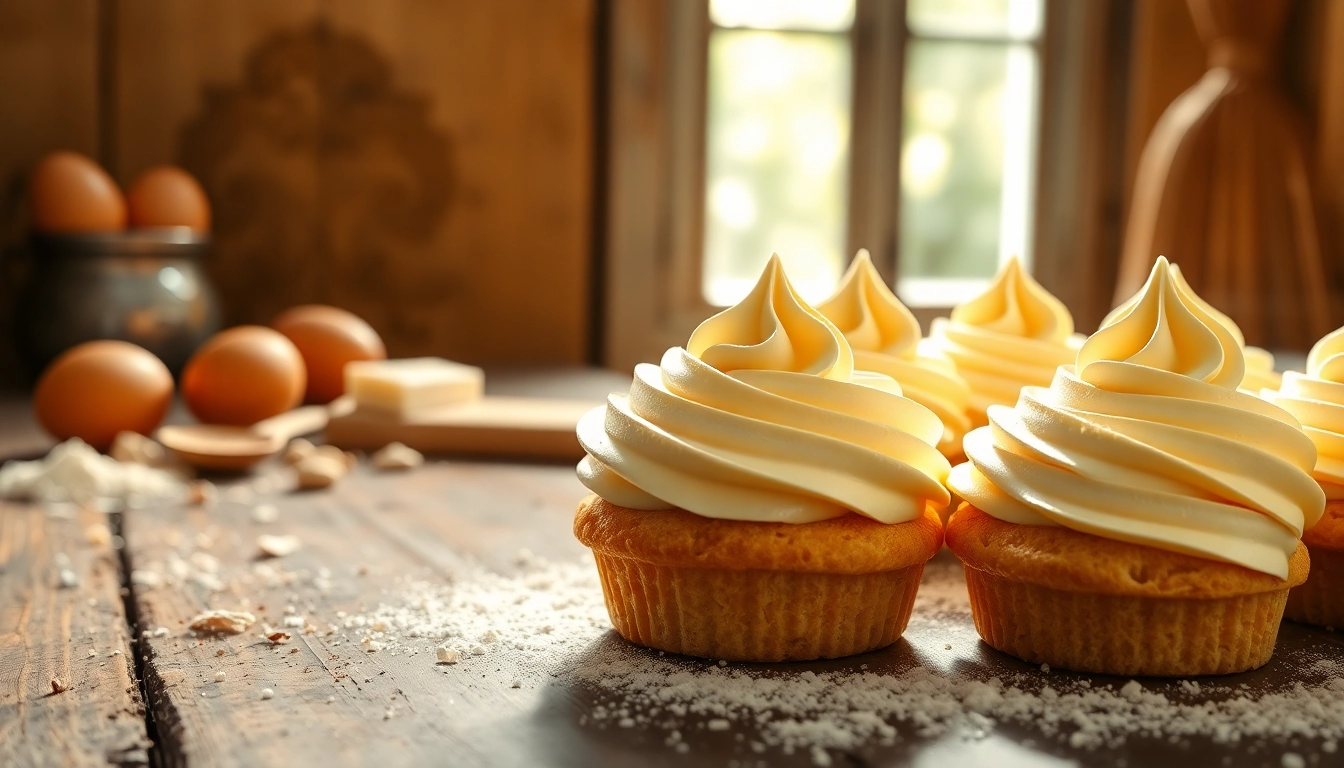 Mousseline cream displayed beautifully on pastries, showcasing rich textures and creamy layers.