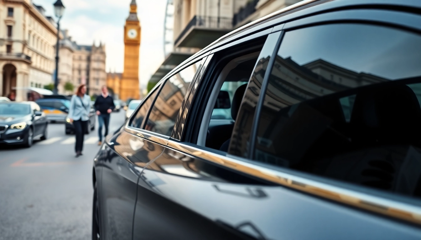 Experience the luxury of a london chauffeur service with a professional driver at a high-end hotel.