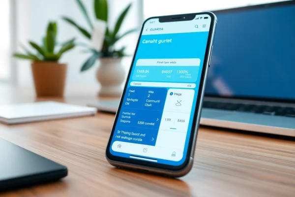 Access the guarda wallet app interface showcasing cryptocurrency features on a smartphone.