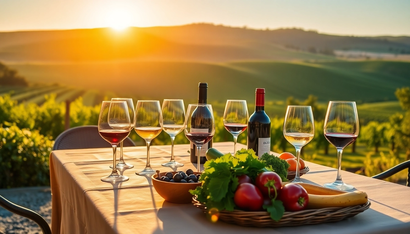 Enjoying wine tasting at Winery Sacramento, with scenic vineyards and a beautifully set table.