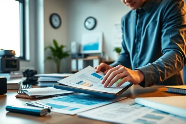 Conducting Fixed Assets Verification with diligence in a modern office environment featuring tools and documentation.