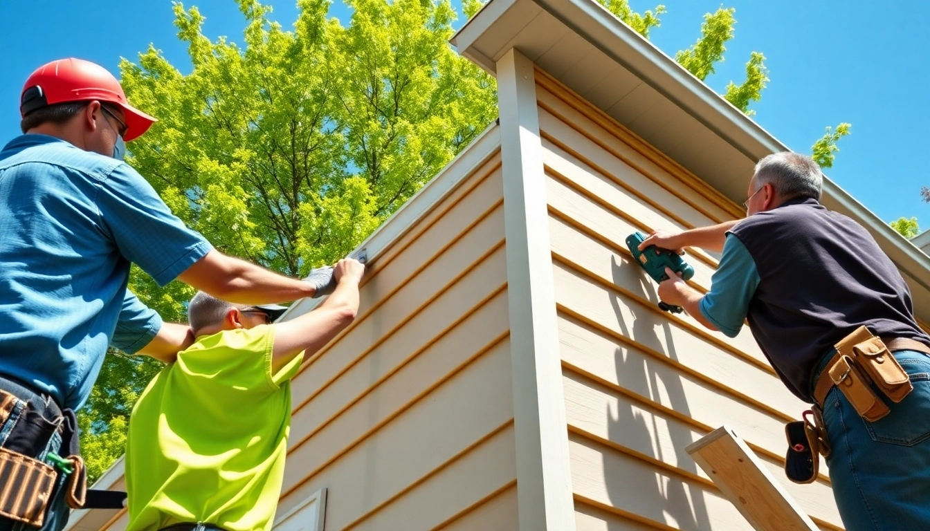 Showcasing Siding Replacement Portland Oregon with skilled workers applying new siding to a home.