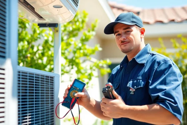 Essential Guide to AC Repair Glendale AZ: Expert Tips and Services Technician performing ac repair glendale az in a well-kept home environment.