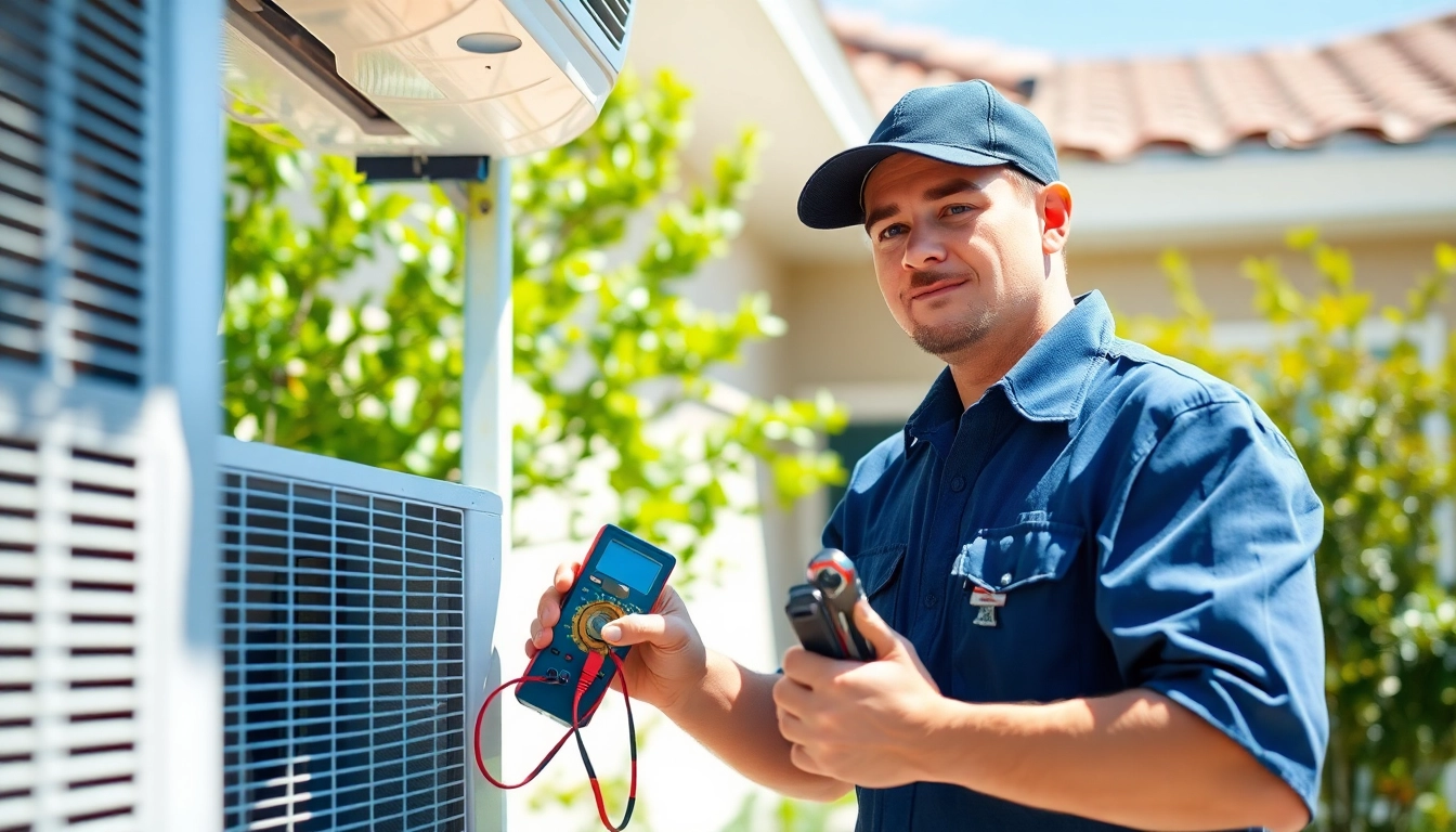 Technician performing ac repair glendale az in a well-kept home environment.